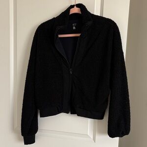 hollister gilly hicks women's black fleece zip up jacket